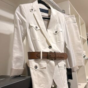 Zara safari blazer w matching skirt and belt NWT